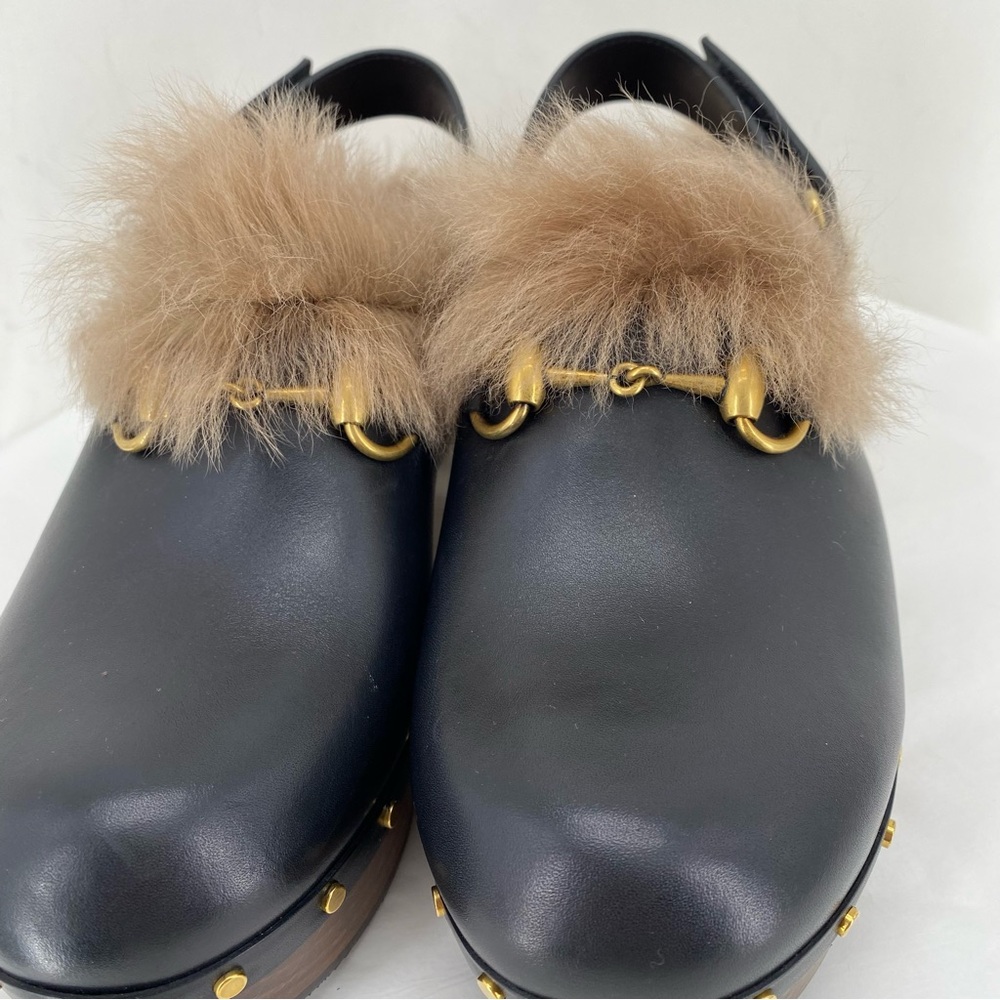 Gucci black & brown leather Horsebit Amstel clogs - Picture 10 of 13